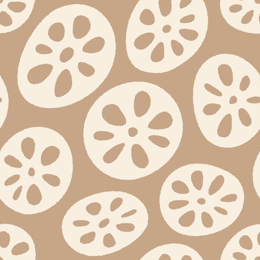 レンコンのパターン素材のフリーイラスト Clip art of lotus-pattern