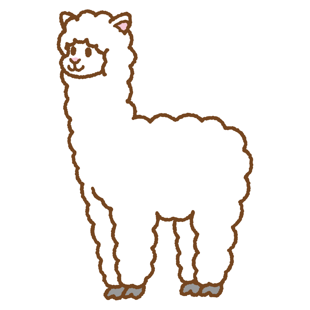 アルパカのフリーイラスト Clip art of alpaca