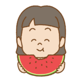 スイカを食べる子供のフリーイラスト Clip art of eat-watermelon kids