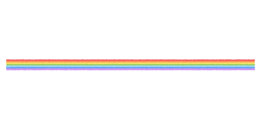 虹のライン素材のフリーイラスト Clip art of rainbow-line