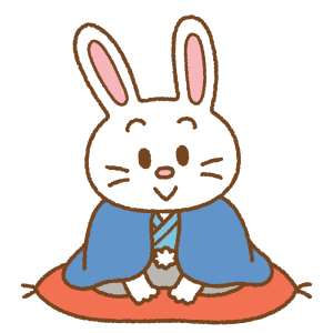 新年の挨拶をするウサギのフリーイラスト Clip art of usagi-shinnen-aisatsu