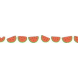 スイカのライン素材のフリーイラスト Clip art of watermelon-line