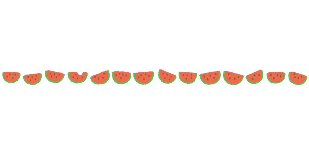 スイカのライン素材のフリーイラスト Clip art of watermelon-line