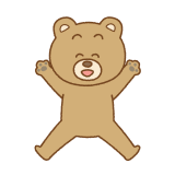喜ぶクマのキャラクターのフリーイラスト Clip art of bear zenshin glad