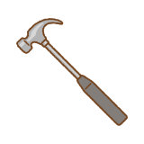 ネイルハンマーのフリーイラスト Clip art of claw-hammer