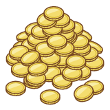 コインの山のフリーイラスト Clip art of coins pile