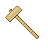 木槌のフリーイラスト Clip art of woodern hammer