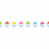 カキ氷のライン素材のフリーイラスト Clip art of kakigori line