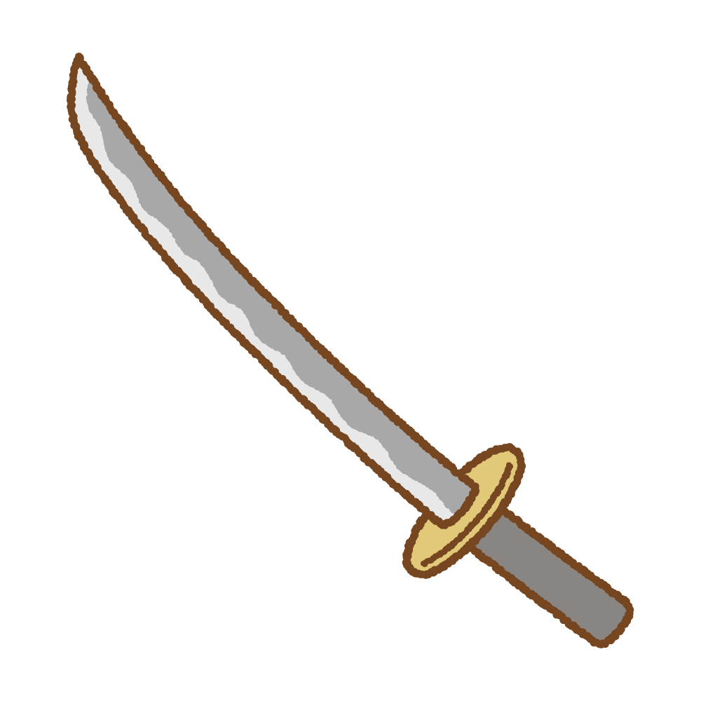 刀のフリーイラスト Clip art of japanese sword katana