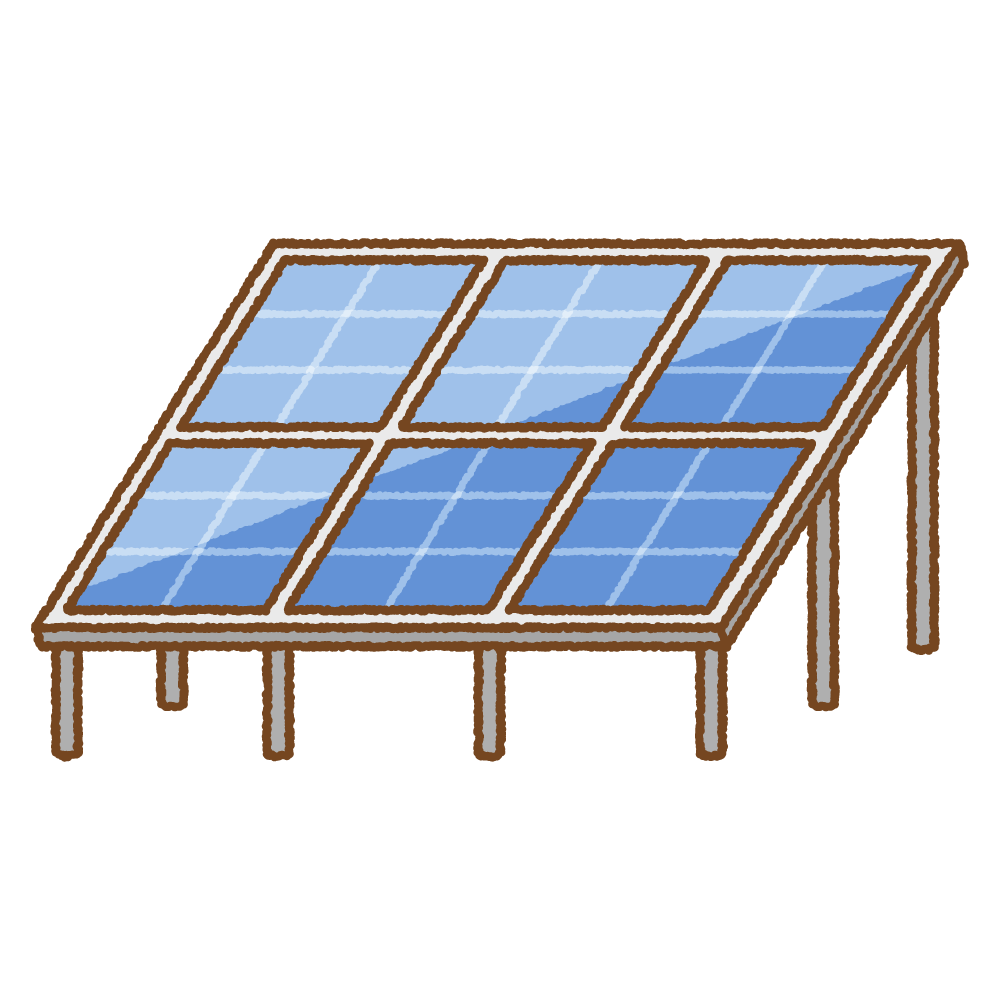 ソーラーパネルのフリーイラスト Clip art of solar-panel