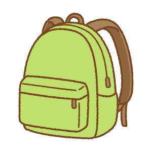 リュックサックのフリーイラスト Clip art of backpack