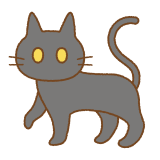 黒猫のフリーイラスト Clip art of black-cat halloween