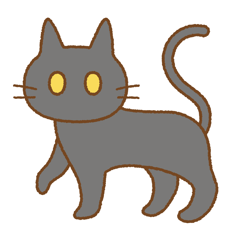 黒猫のフリーイラスト Clip art of black-cat halloween