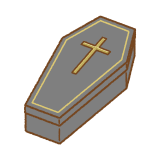 十字架のついた棺桶のイラスト