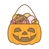 ハロウィンのお菓子のフリーイラスト Clip art of halloween treats