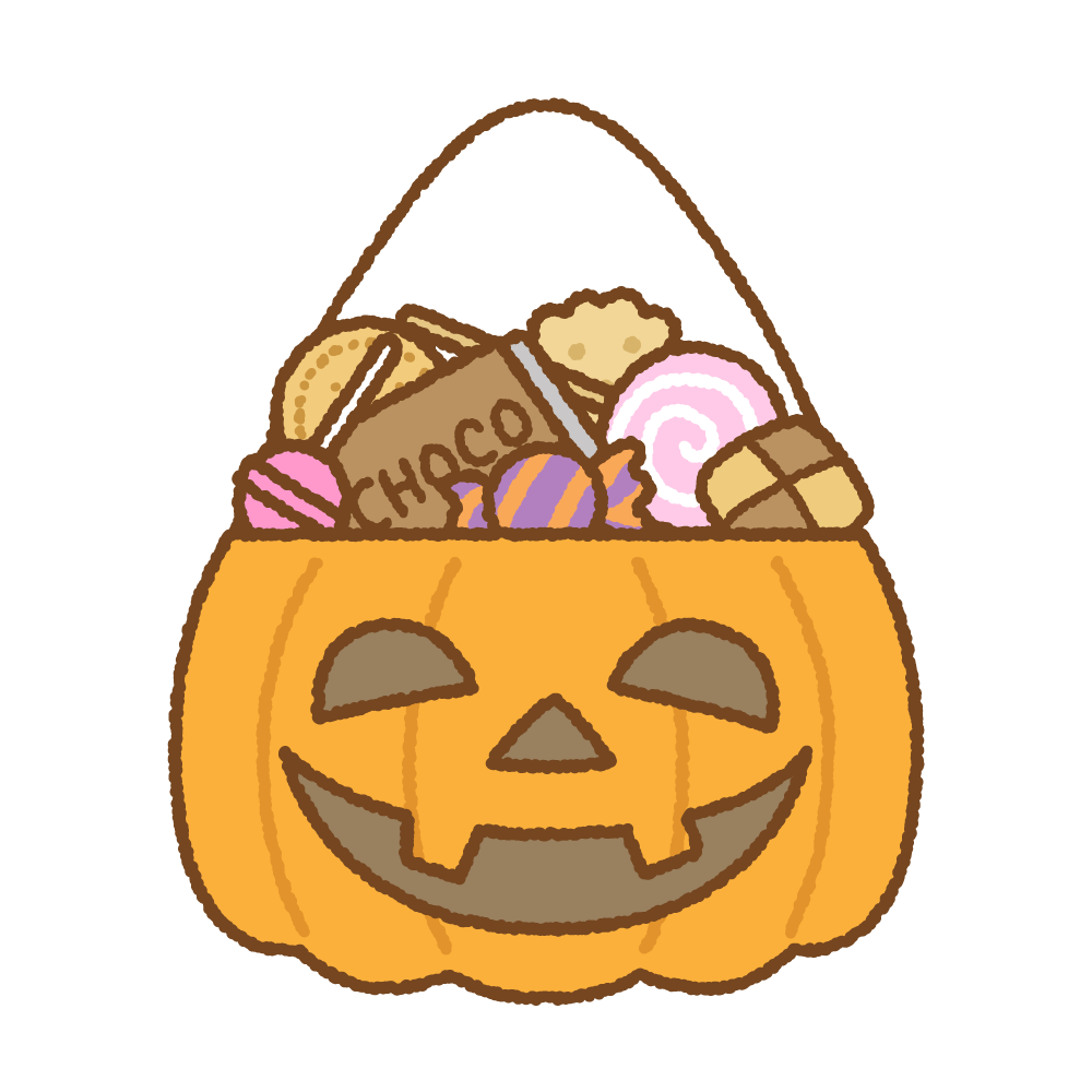 ハロウィンのお菓子のフリーイラスト Clip art of halloween treats