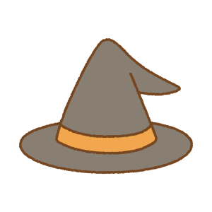 魔女の帽子のフリーイラスト Clip art of witch-hat