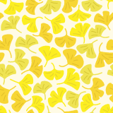 イチョウのパターン素材のフリーイラスト Clip art of ginkgo pattern