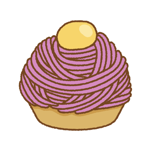 紫芋のモンブランのイラスト