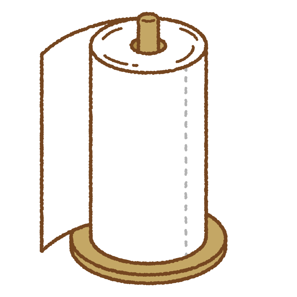 キッチンペーパーホルダーのフリーイラスト Clip art of paper towel holder