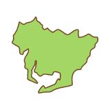 愛知県の地図のフリーイラスト Clip art of aichi-prefecture map