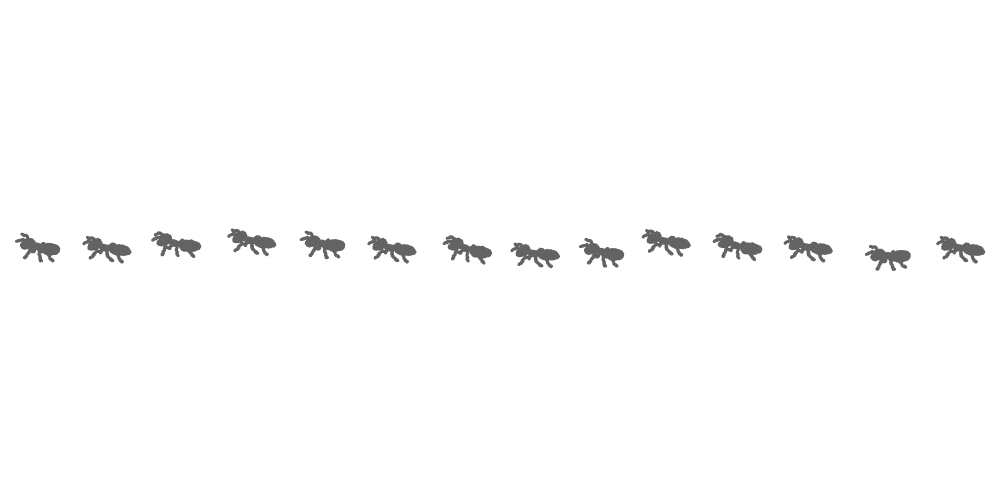 蟻の行列のライン素材のフリーイラスト Clip art of ants line