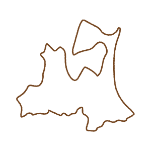 青森県の地図のフリーイラスト Clip art of aomori-prefecture map