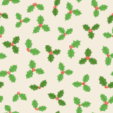クリスマスホーリーのパターン素材のフリーイラスト Clip art of christmas-holly pattern