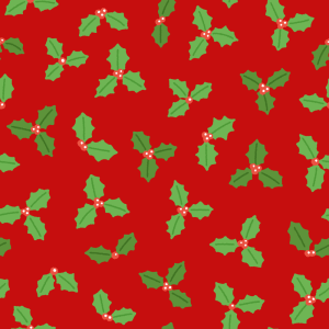 クリスマスホーリーのパターン素材のフリーイラスト Clip art of christmas-holly pattern