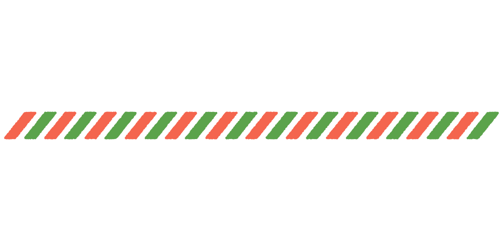 クリスマスカラーの斜めストライプのライン素材のフリーイラスト Clip art of christmas diagonal-stripes line