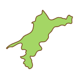 愛媛県の地図のフリーイラスト Clip art of ehime-prefecture map