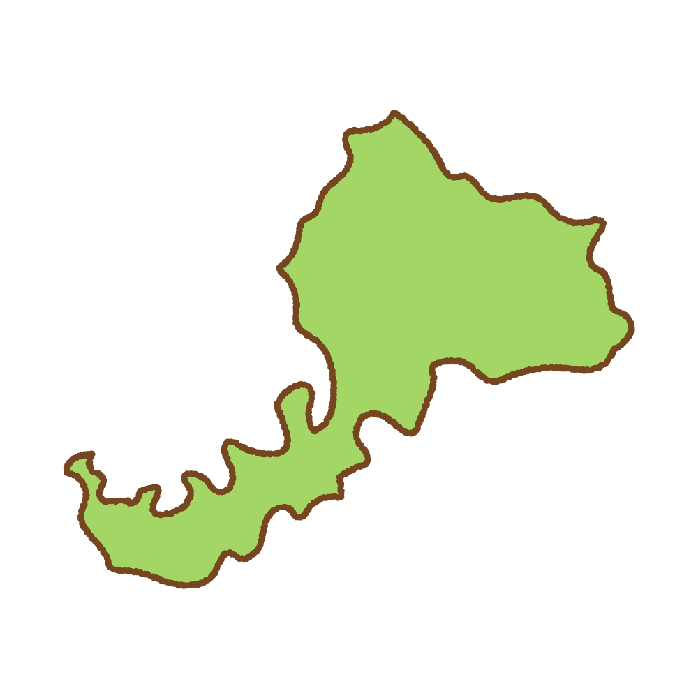 福井県の地図のフリーイラスト Clip art of fukui-prefecture map
