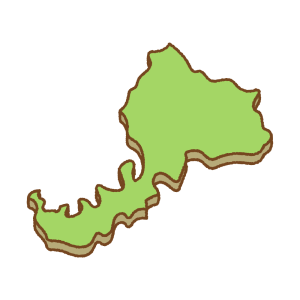 福井県の地図のフリーイラスト Clip art of fukui-prefecture map