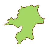 福岡県の地図のフリーイラスト Clip art of fukuoka-prefecture map