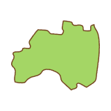 福島県の地図のフリーイラスト Clip art of fukushima-prefecture map