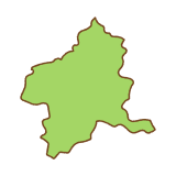 群馬県の地図のフリーイラスト Clip art of gunma-prefecture map