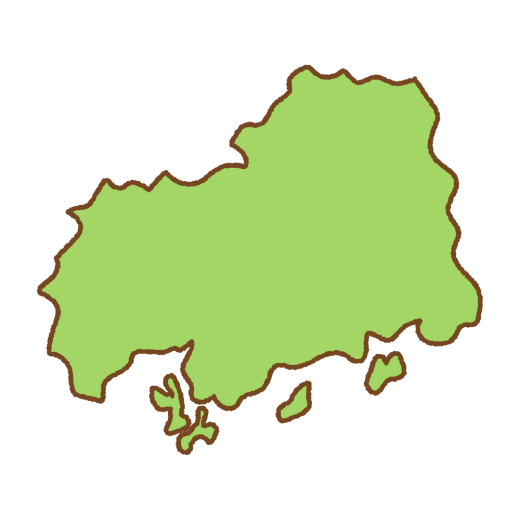 広島県の地図のイラスト