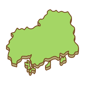 広島県の地図のフリーイラスト Clip art of hiroshima-prefecture map
