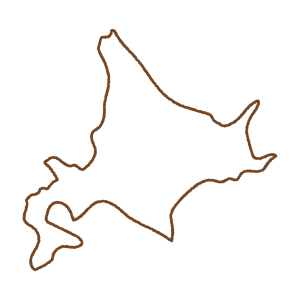 北海道の地図のフリーイラスト Clip art of hokkaido-prefecture map