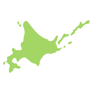 北海道の地図のフリーイラスト Clip art of hokkaido-prefecture map