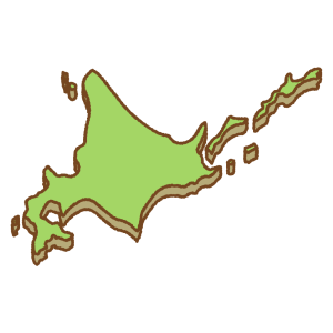 海道の地図のフリーイラスト Clip art of hokkaido-prefecture map