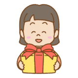 プレゼントを持った子供のイラスト
