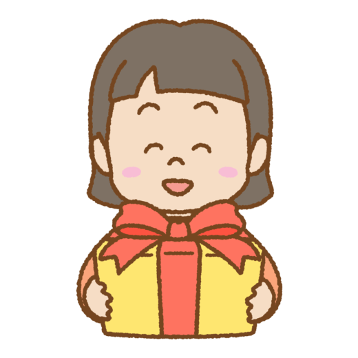 プレゼントを持った子供のイラスト