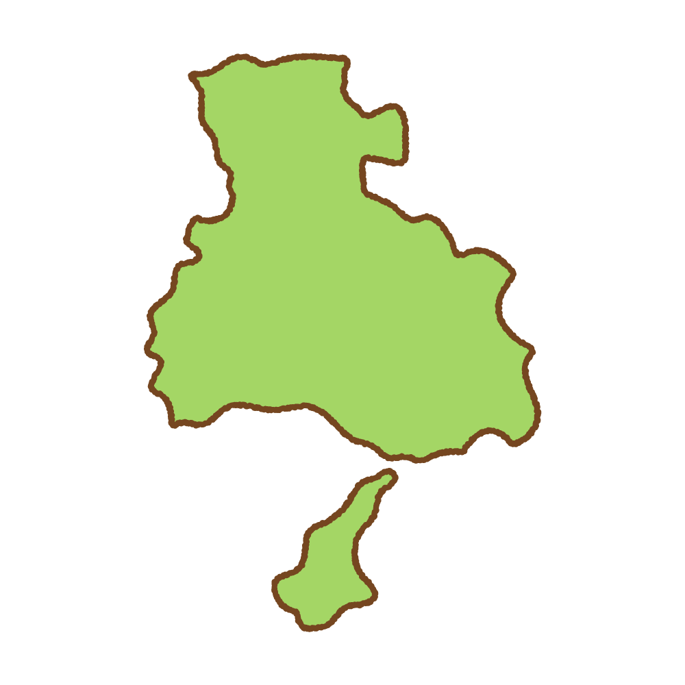 兵庫県の地図のフリーイラスト Clip art of hyogo-prefecture map