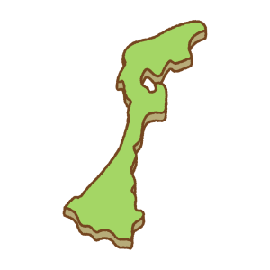 石川県の地図のフリーイラスト Clip art of ishikawa-prefecture map
