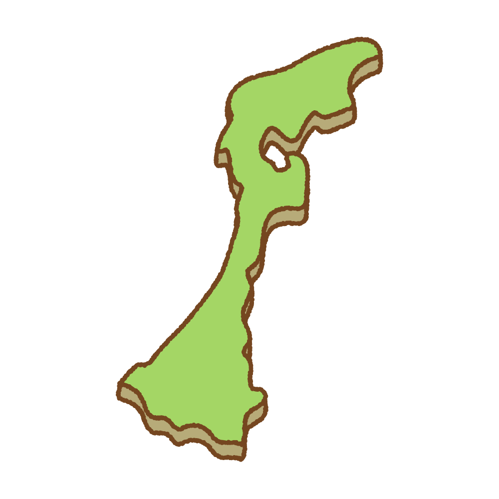 簡略化した石川県の地図のイラスト 商用okの無料イラスト素材サイト ツカッテ