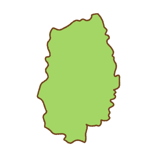 岩手県の地図のイラスト