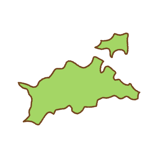 香川県の地図のイラスト