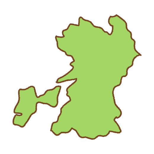 熊本県の地図のイラスト