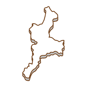 三重県の地図のフリーイラスト Clip art of mie-prefecture map